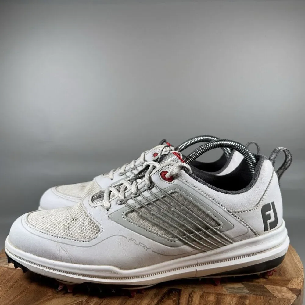 FootJoy FJ Fury Spiked‎ Golf Shoes Men's Size 8.5 M White Red 51100